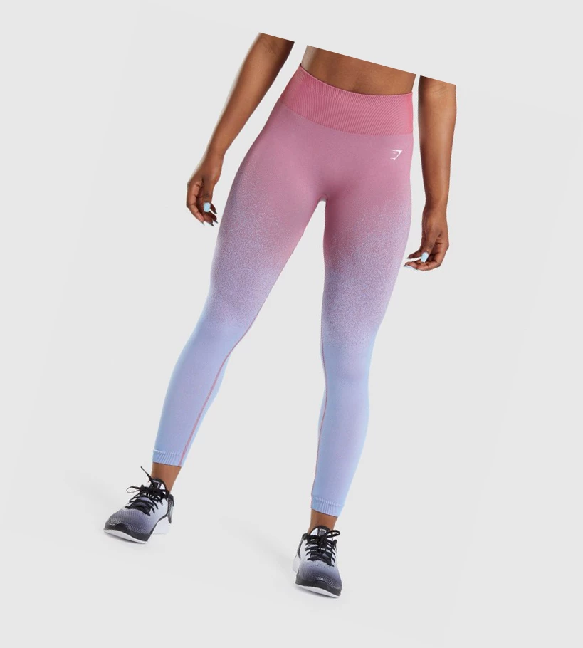 Dámské Legíny Gymshark Adapt Ombre Seamless High Waisted Růžové Růžové Světle Blankyt | CZ-4410738