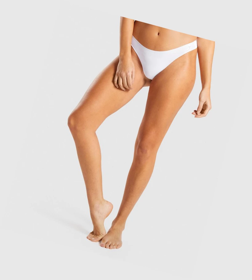 Dámské Spodní Prádlo Gymshark No VPL Tanga Bílé | CZ-4409323