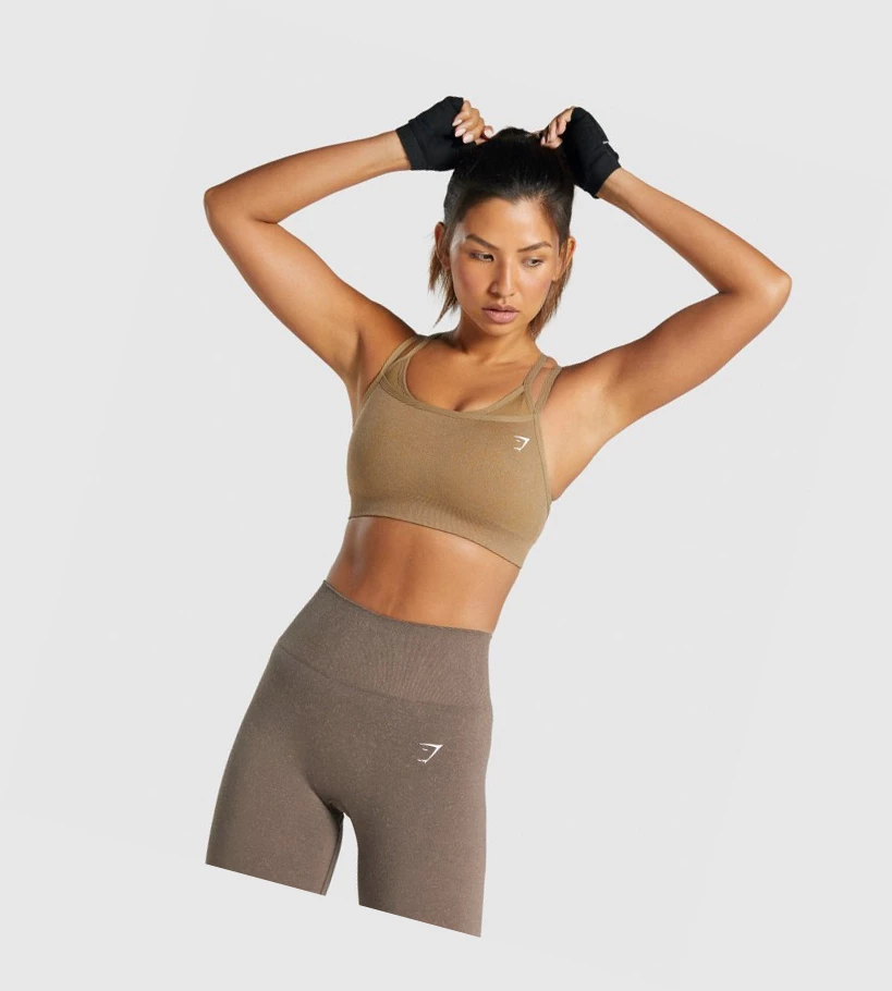Dámské Sportovní Podprsenky Gymshark Adapt Fleck Seamless Světle Hnědé | CZ-4410190