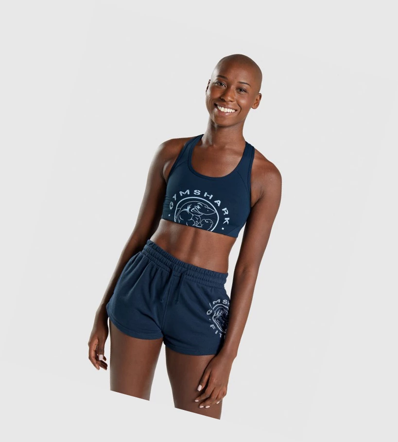 Dámské Sportovní Podprsenky Gymshark Legacy Grafická Tmavě Blankyt | CZ-4410251