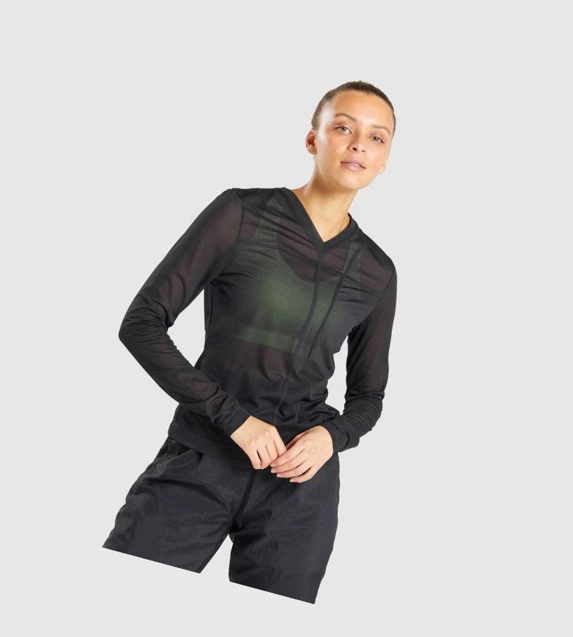 Dámské Tričko Gymshark CTY Top Černé | CZ-4409925