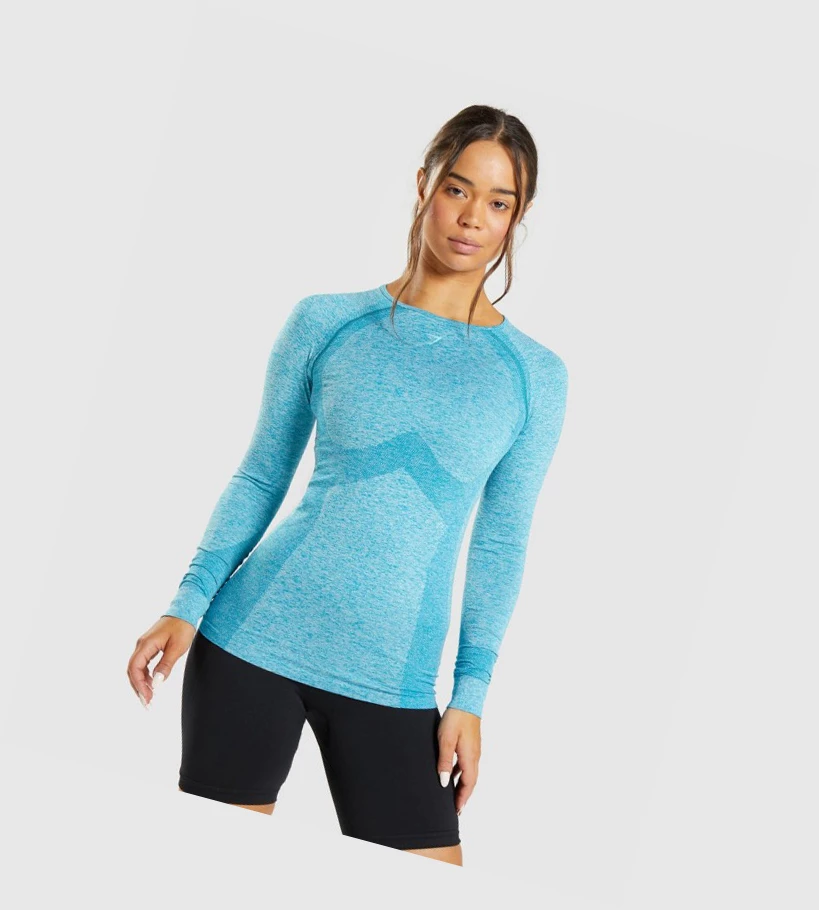 Dámské Tričko Gymshark Flex Top Blankyt | CZ-4410039