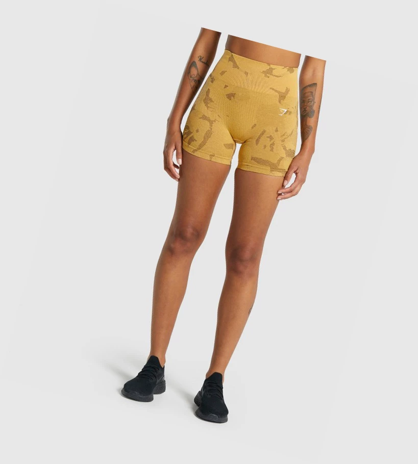 Dámské Šortky Gymshark Adapt Camo Seamless Žluté | CZ-4410598