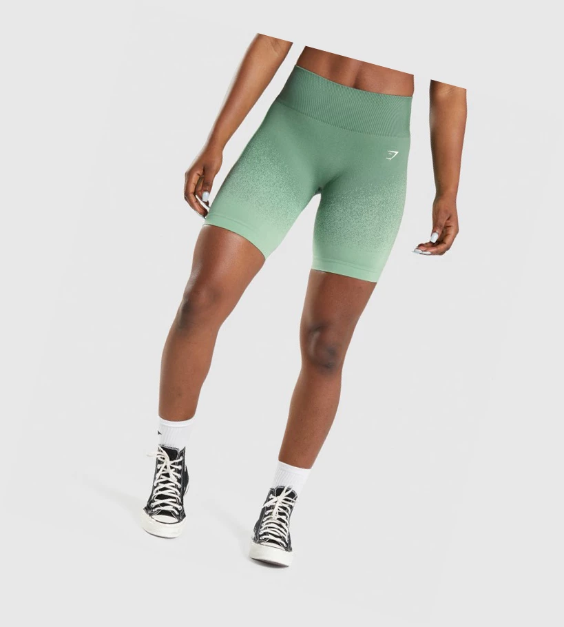 Dámské Šortky Gymshark Adapt Ombre Seamless Cycling Zelene Světle Zelene | CZ-4410577