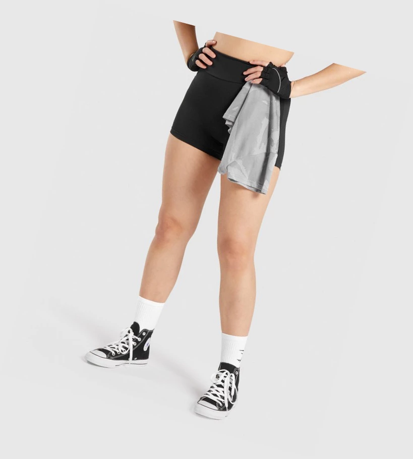 Dámské Šortky Gymshark GS Power Černé | CZ-4410498