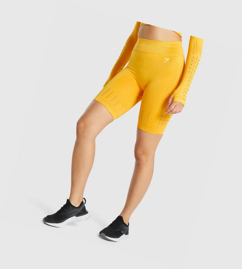 Dámské Šortky Gymshark Glow Seamless Žluté | CZ-4410646