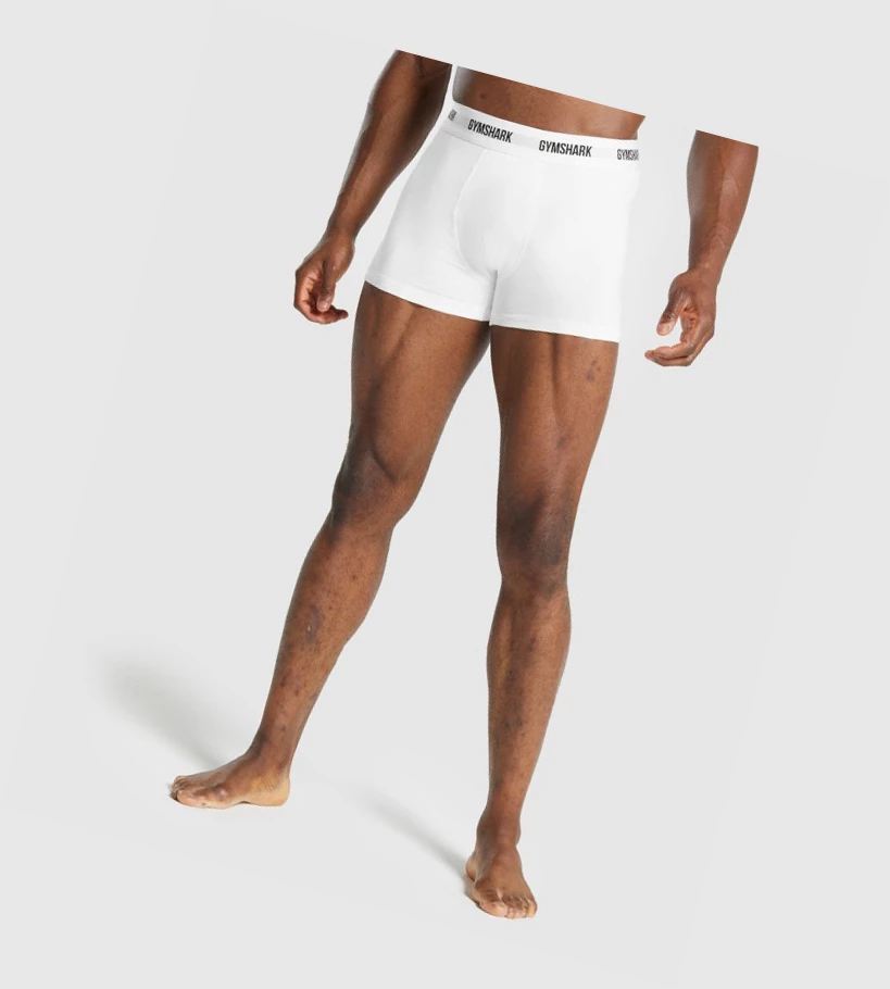 Pánské Spodní Prádlo Gymshark Boxers 2pk Bílé | CZ-4409291