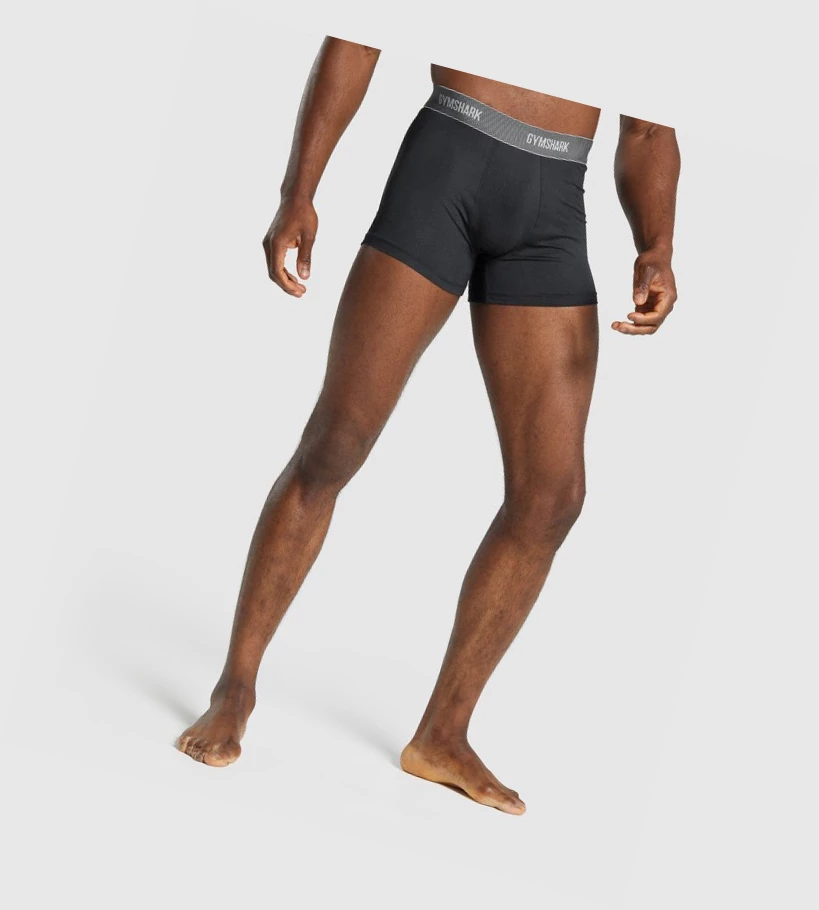 Pánské Spodní Prádlo Gymshark Sports Tech Boxers 2pk Černé | CZ-4409290