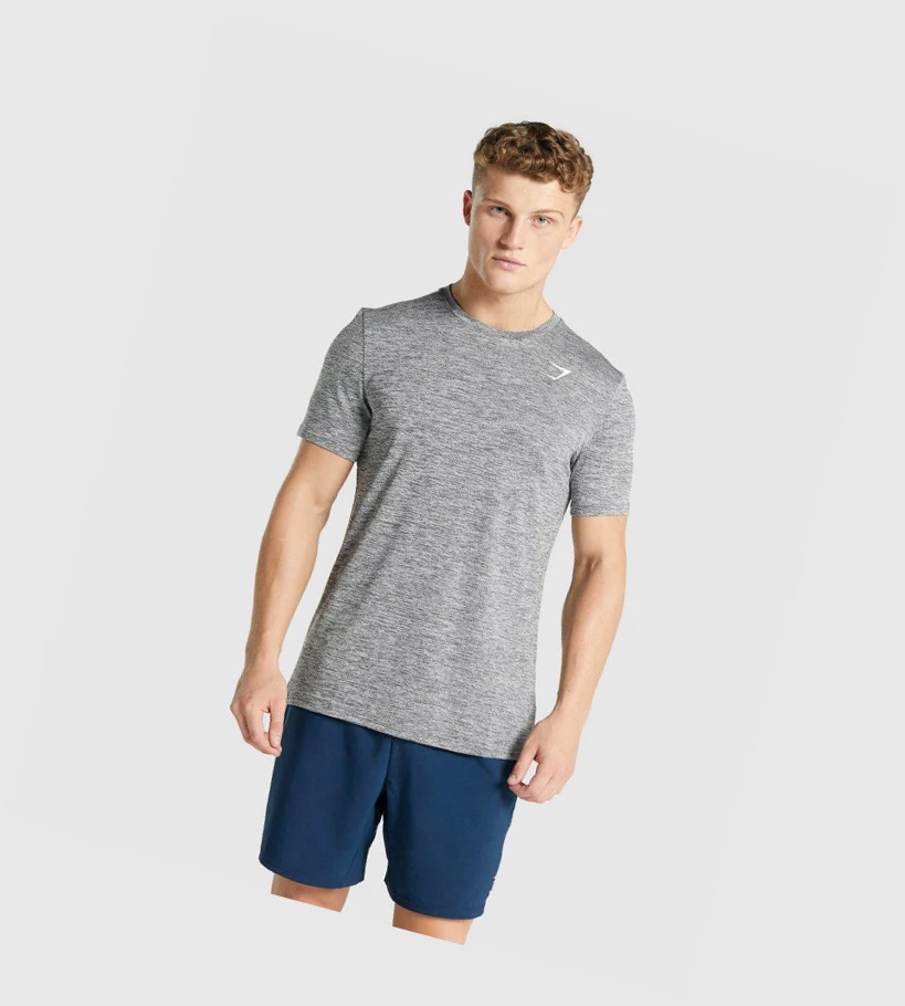 Pánské Tričko Gymshark Arrival Marl Šedé | CZ-4409758
