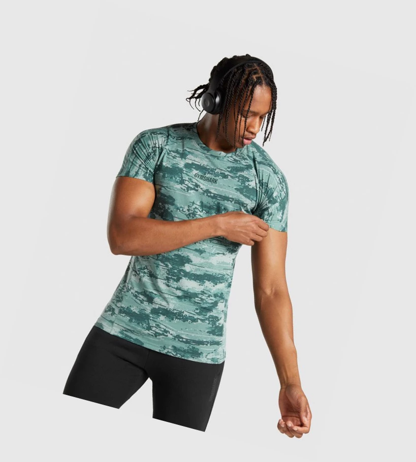 Pánské Tričko Gymshark Chalk Světle Zelene | CZ-4409730