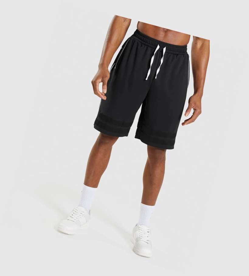 Pánské Šortky Gymshark Recess Basketball Černé Bílé | CZ-4410460